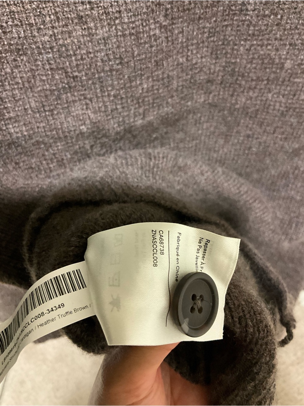 Quince Mongolian Cashmere Structured Cardigan brown XS - Picture 5 of 6